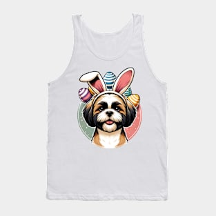 Shih Tzu with Bunny Ears Celebrates Easter Splendor Tank Top